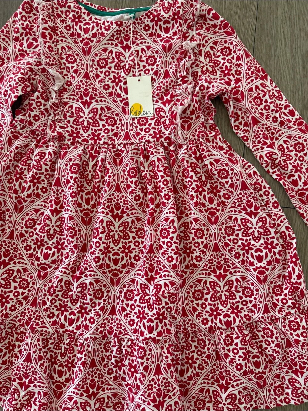 Mini Boden girls long sleeve dress NWT size 9-10 years